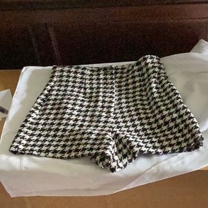 NWT Zara Houndstooth Shorts Sz XL